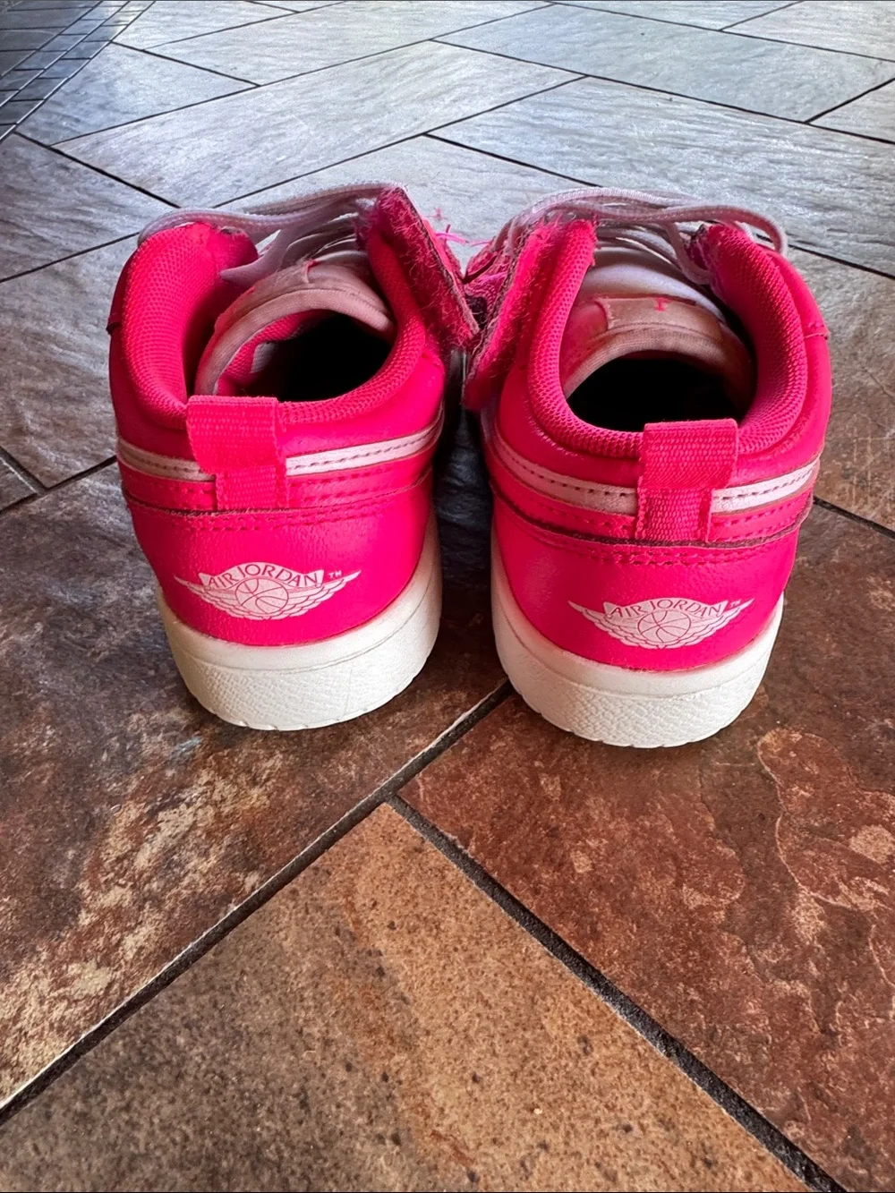 Nike Air Jordan Kids Hot Pink and Light Pink Low-Top Sneakers size (12c)